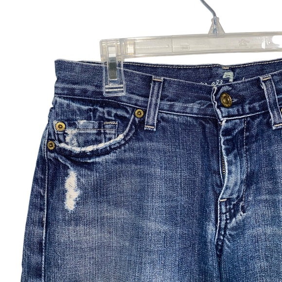 7 For All Mankind Dojo Jeans size 27 Dark Blue Denim Grommet Pockets - Picture 8 of 16